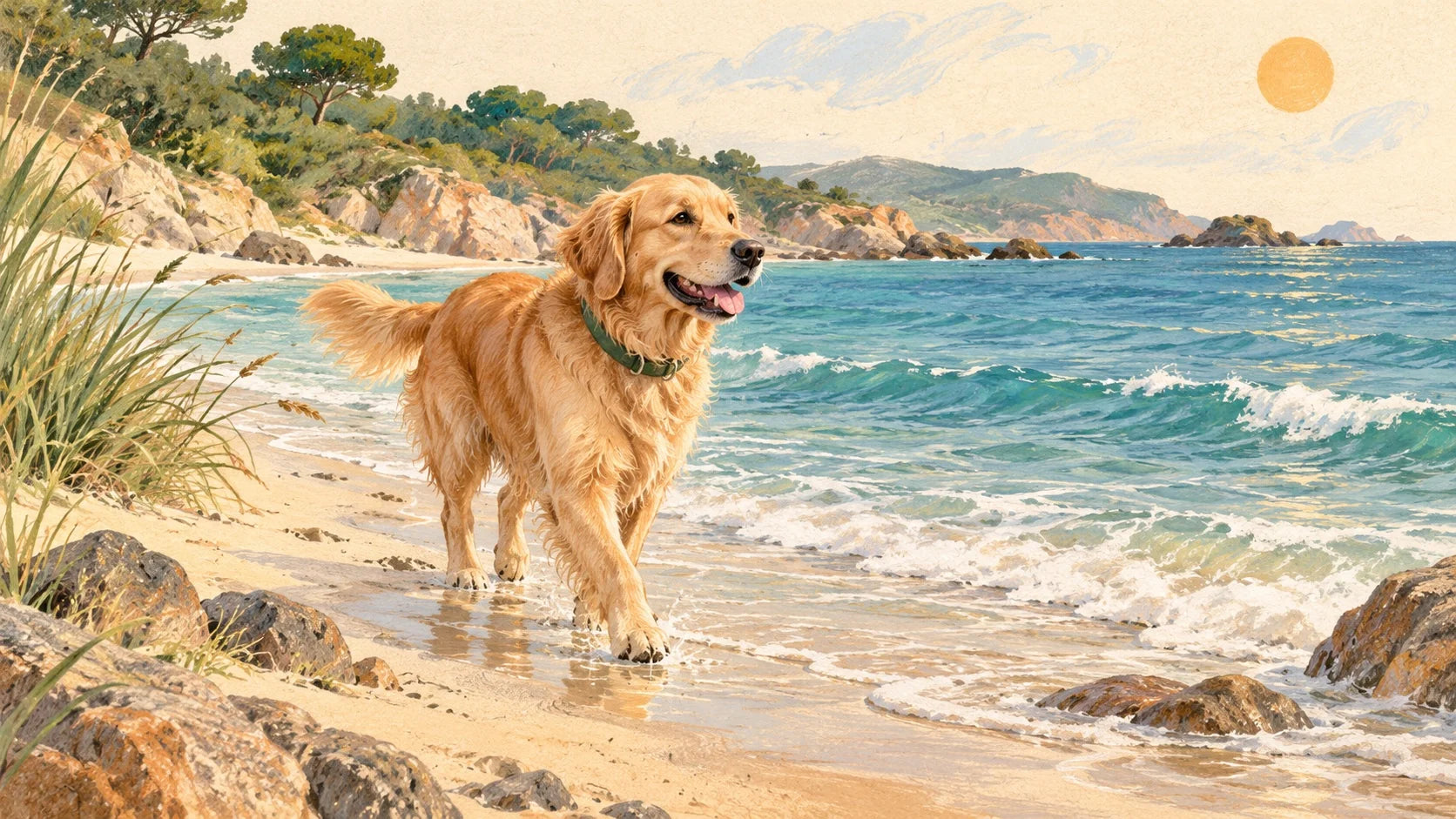 Ilustración de ambiente para descubrir planes con perro
