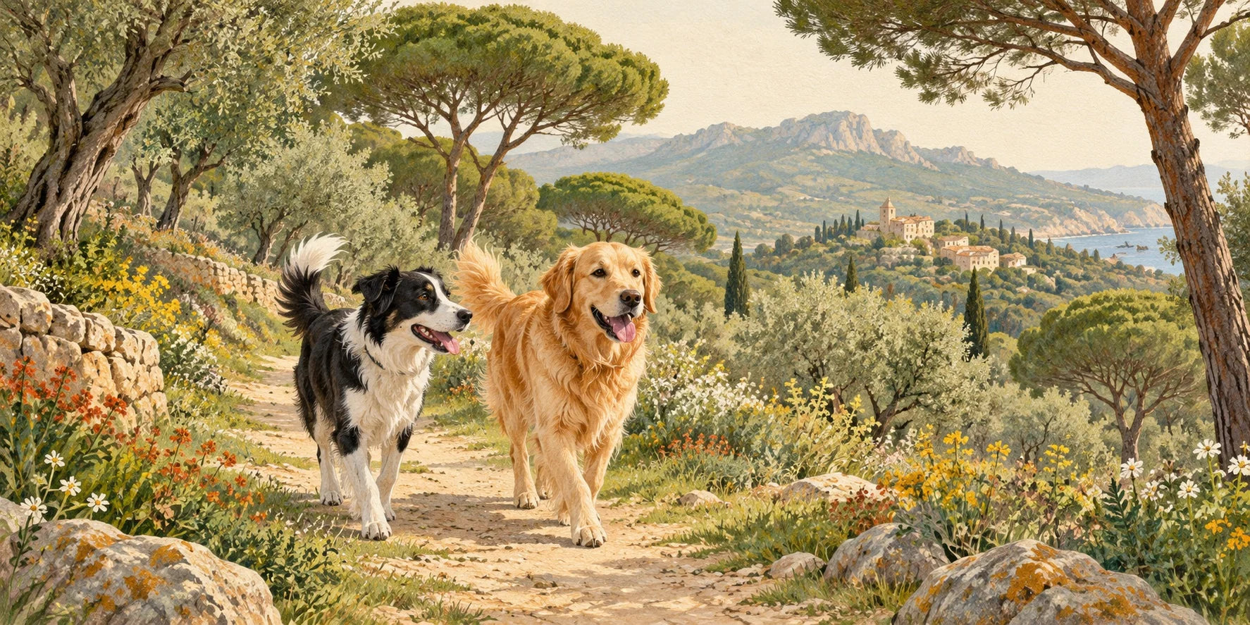 Ilustración de ambiente para descubrir planes con perro